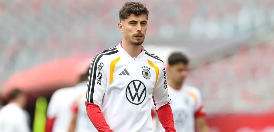 Player wearing Germany training kit on field