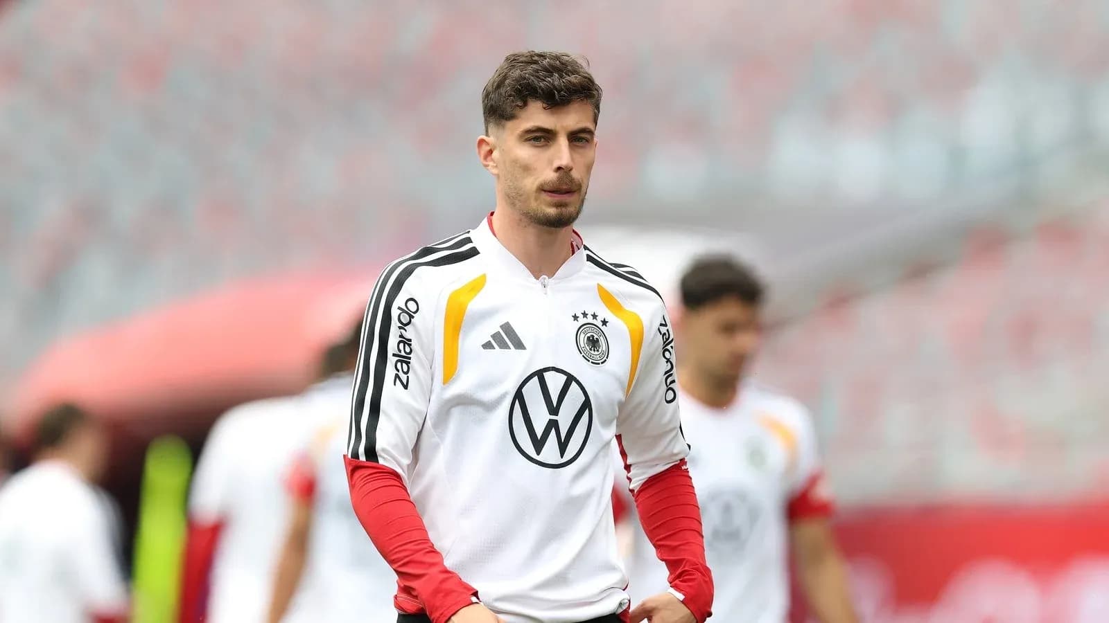 Player wearing Germany training kit on field