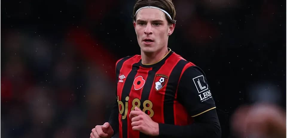 Player wearing AFC Bournemouth kit during match