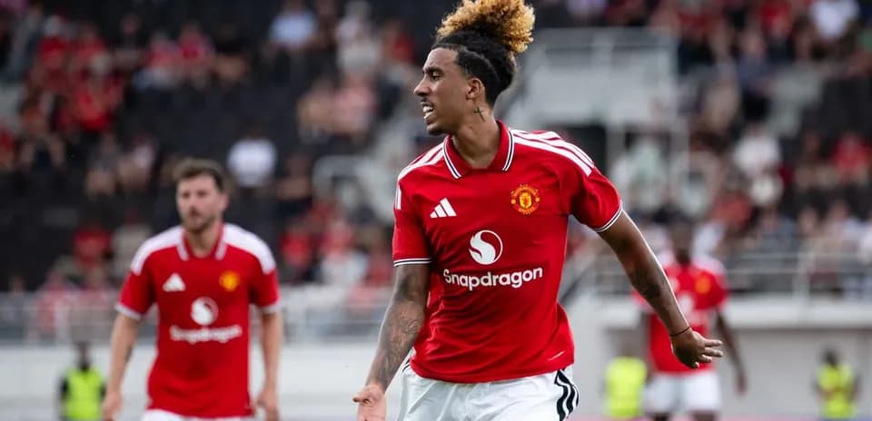 Player celebrating during Manchester United match