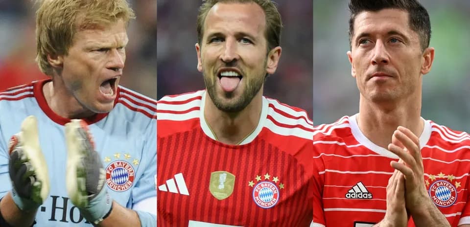 Three Bayern Munich players in red jerseys