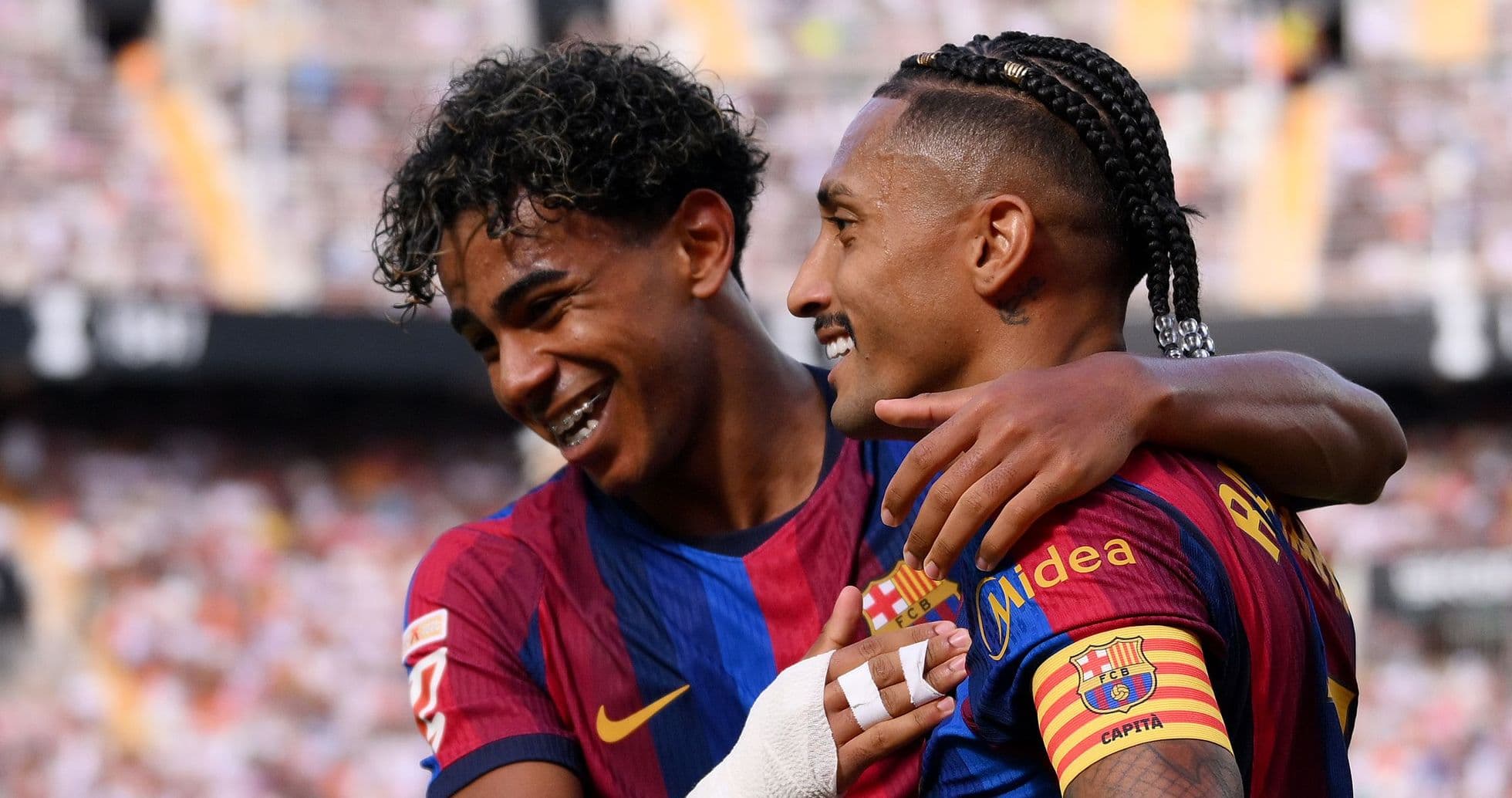 Raphinha Matches Messi’s Record as Barcelona Crush Valencia 5-0 with Yamal’s Brace