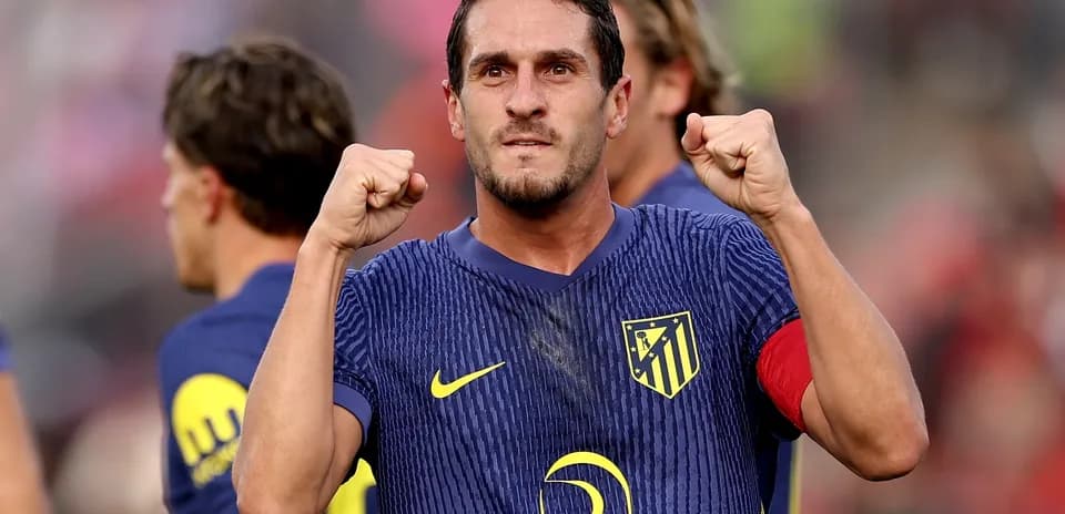 Atletico Madrid player celebrating during match Atletico Madrid player celebrating during match