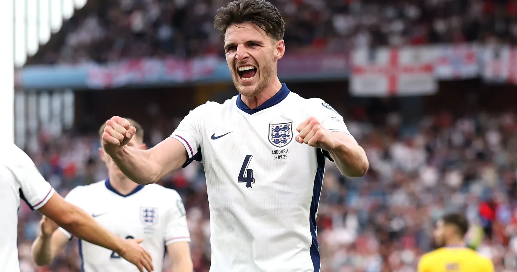 Player celebrating a goal during England match Player celebrating a goal during England match