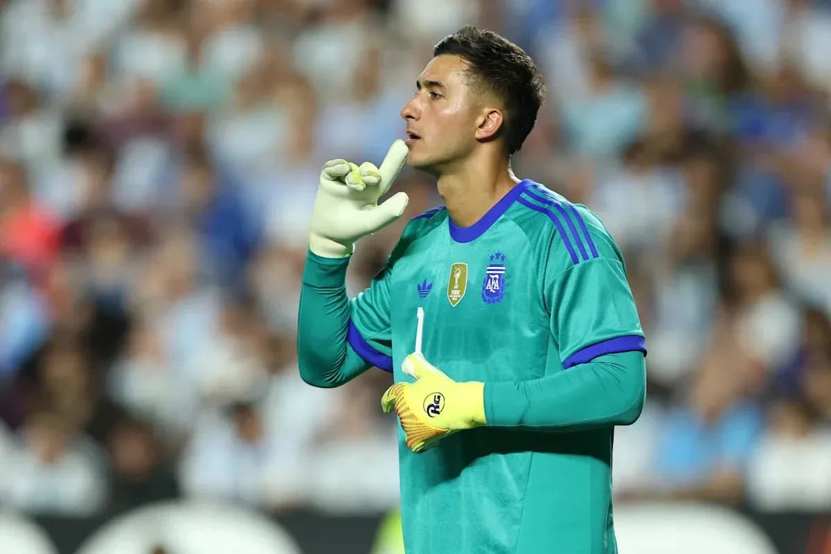Goalkeeper gesturing during a football match Goalkeeper gesturing during a football match