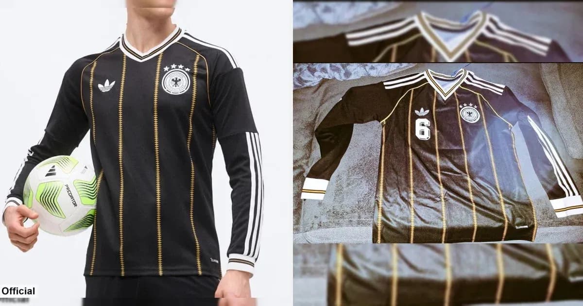 Black Germany national team jersey with stripes Black Germany national team jersey with stripes