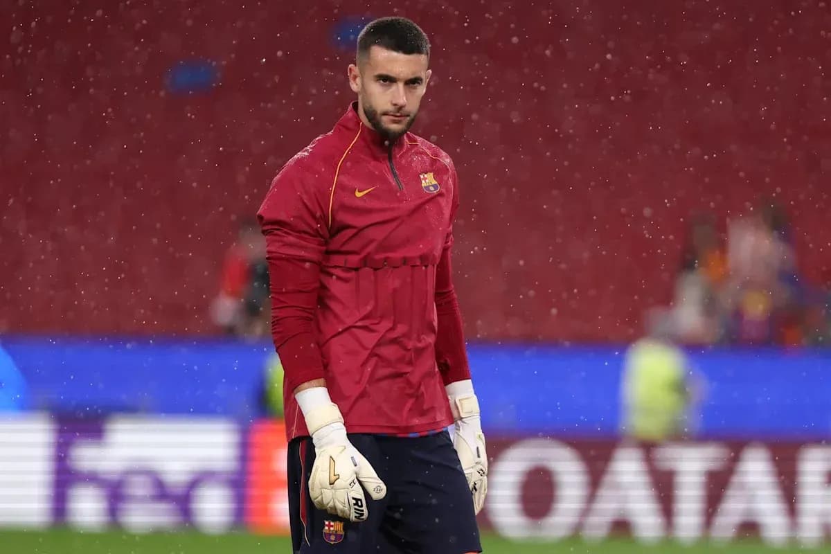 Goalkeeper training in rain before the match Goalkeeper training in rain before the match