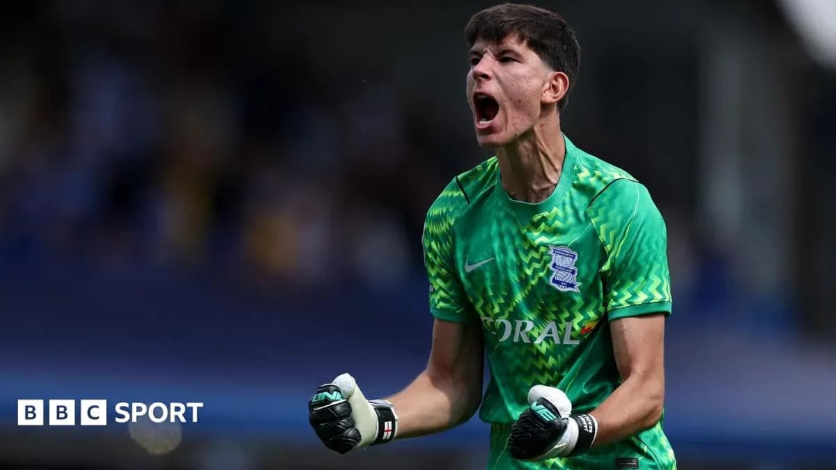 Goalkeeper celebrating during Birmingham City match Goalkeeper celebrating during Birmingham City match