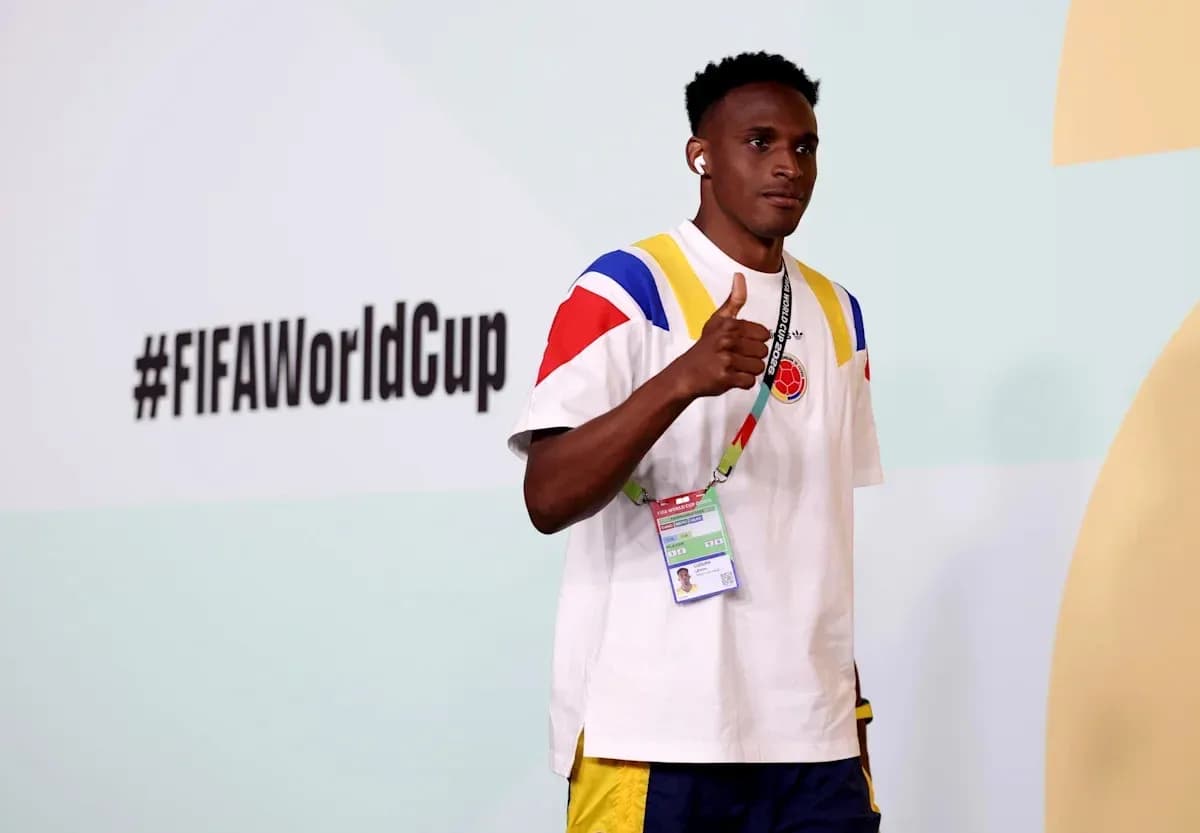 Player giving a thumbs up at FIFA World Cup event Player giving a thumbs up at FIFA World Cup event