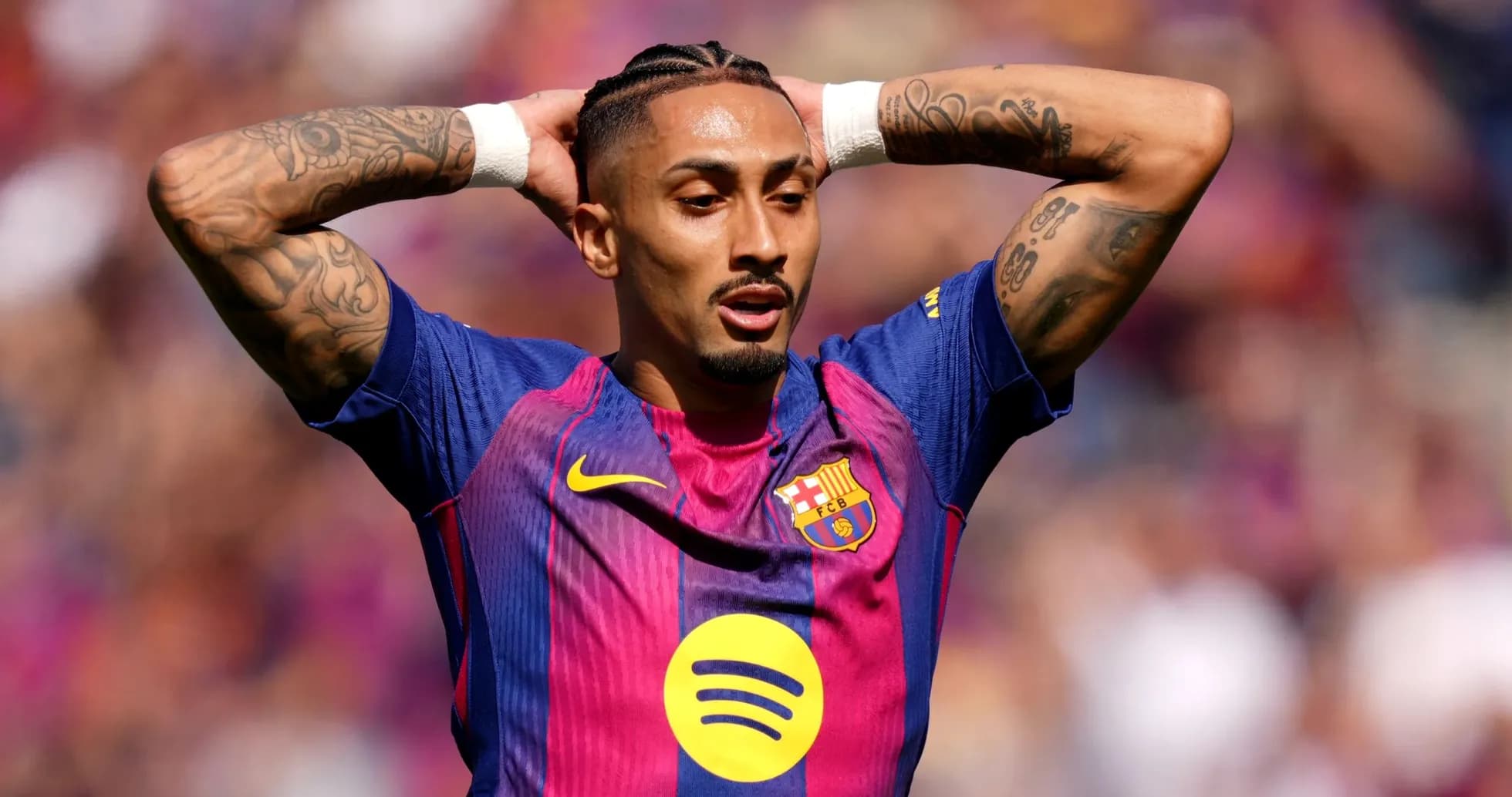 Player in Barcelona kit during match action Player in Barcelona kit during match action