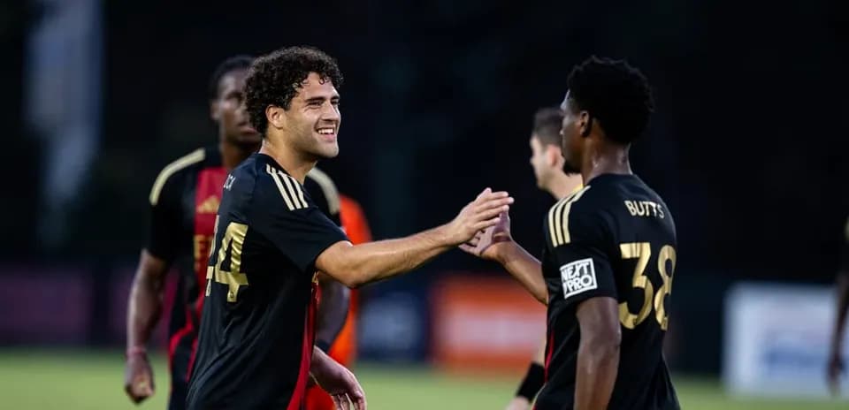 Atlanta United II players celebrating during match Atlanta United II players celebrating during match