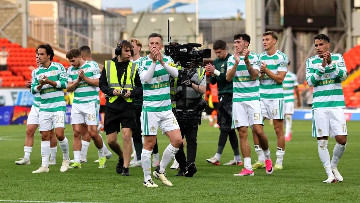 Celtic players applauding fans after a match Celtic players applauding fans after a match
