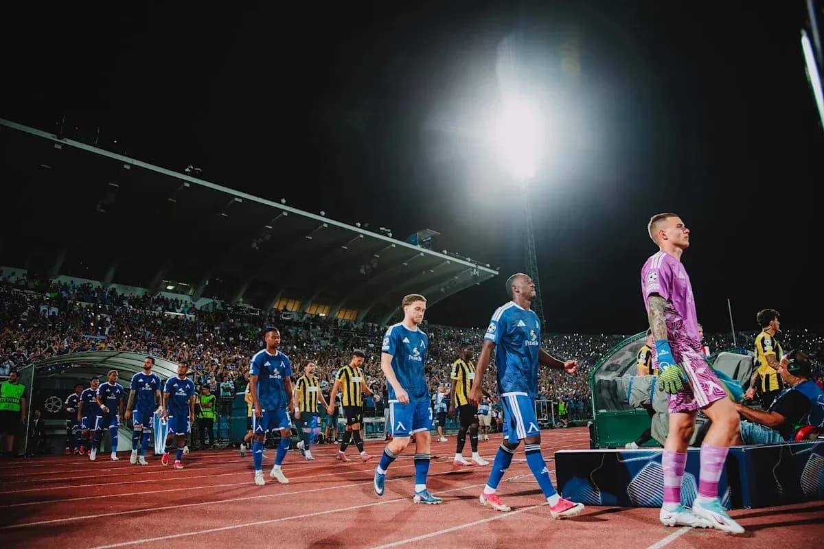 Levski Sofia players entering the pitch Levski Sofia players entering the pitch