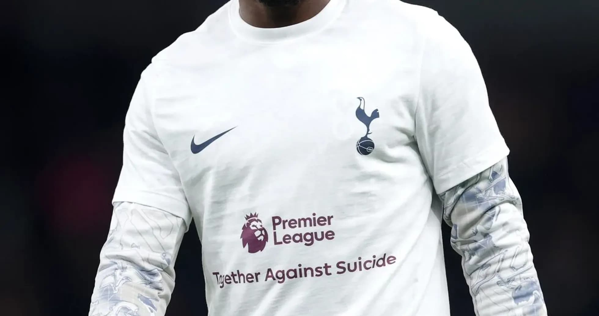 Player in Tottenham kit warming up before match Player in Tottenham kit warming up before match