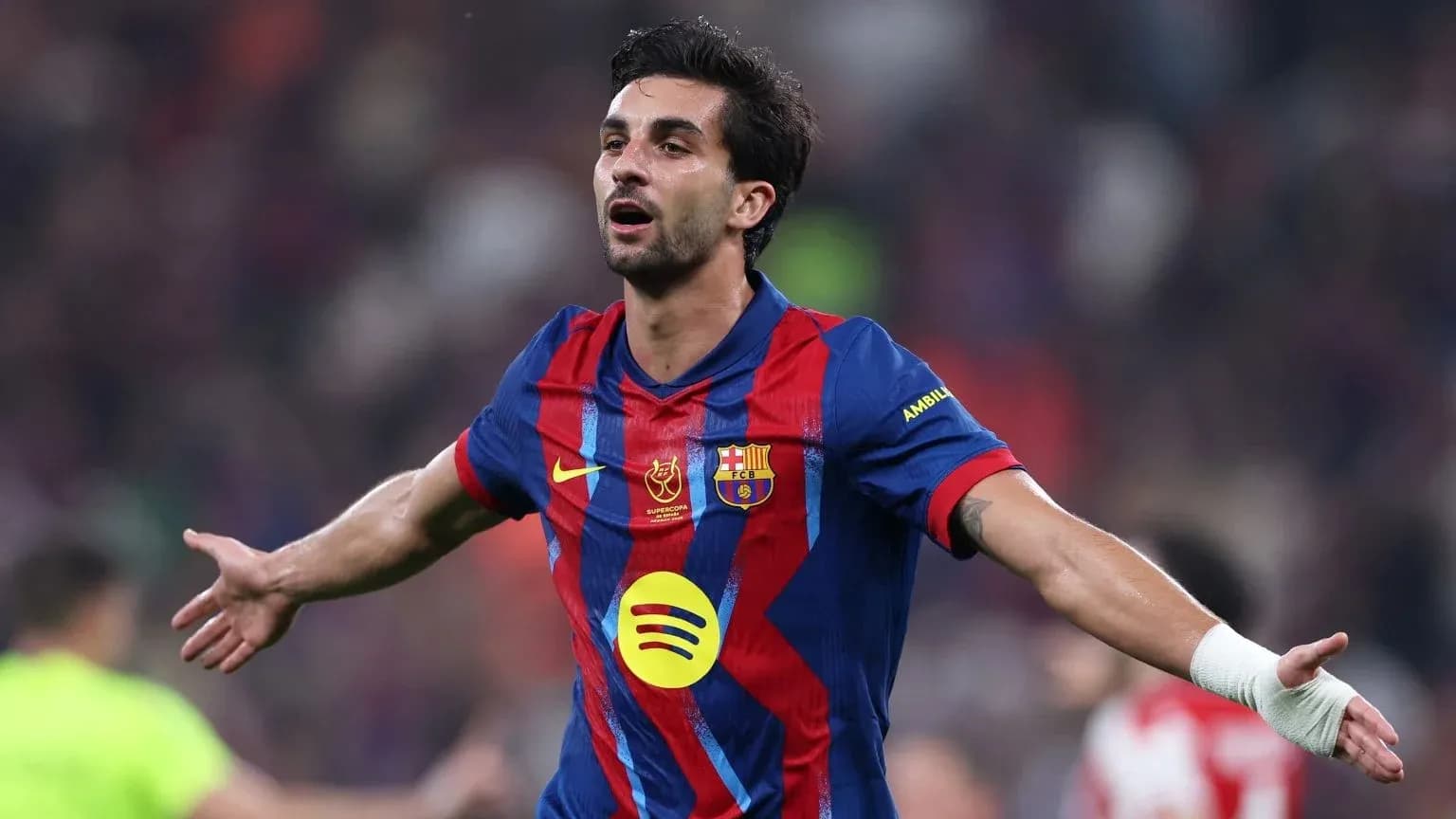 Barcelona player celebrating a goal during match Barcelona player celebrating a goal during match