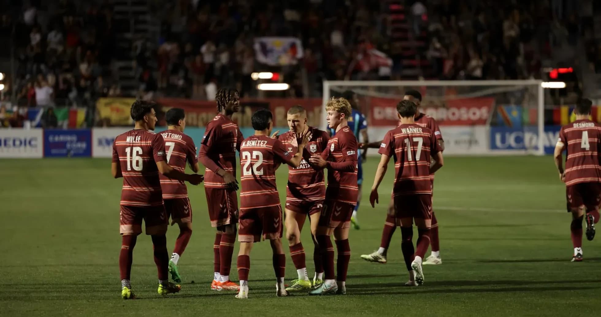 Colorado Springs players celebrating a goal Colorado Springs players celebrating a goal