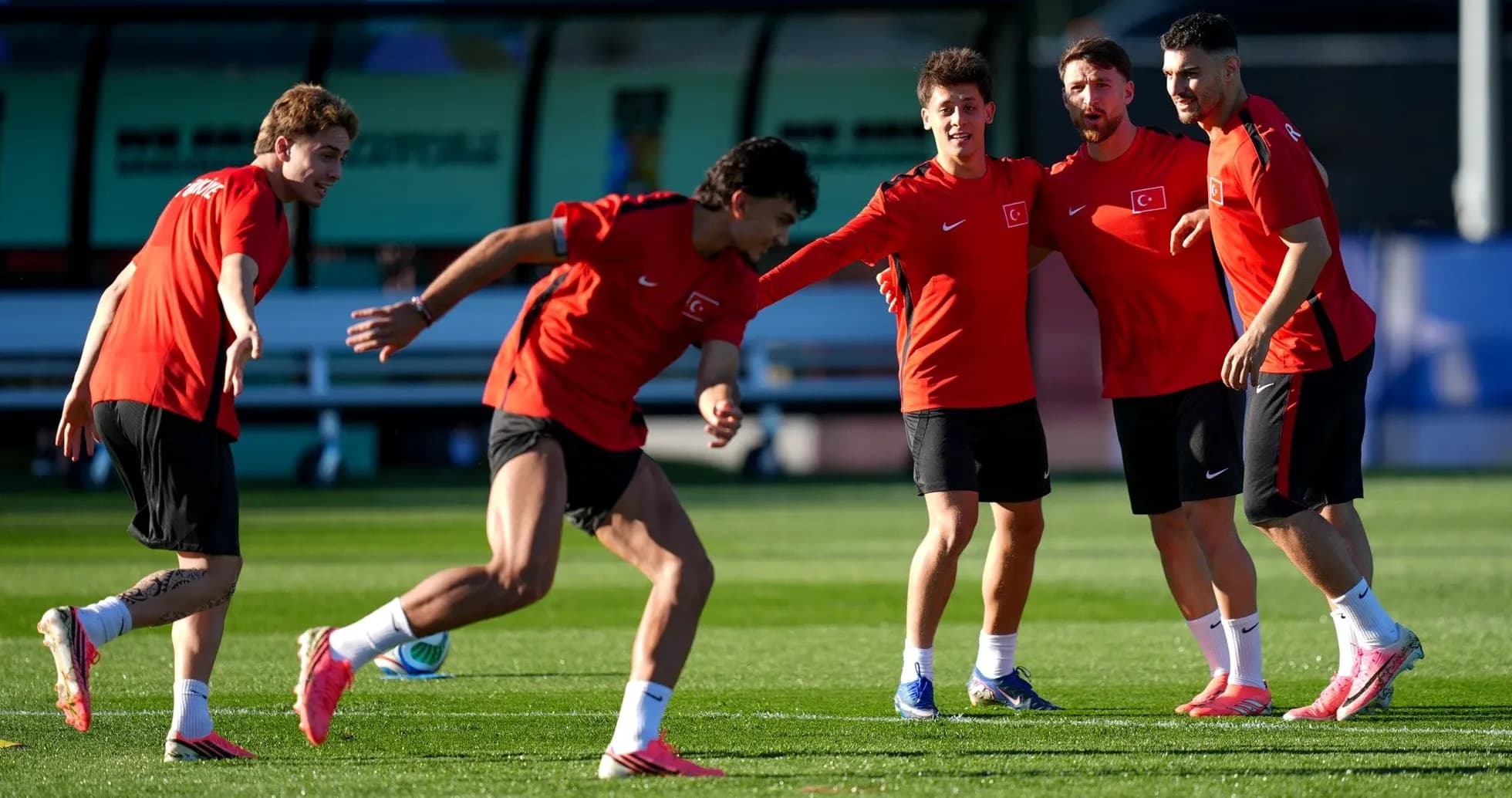 Turkish players training for World Cup match Turkish players training for World Cup match