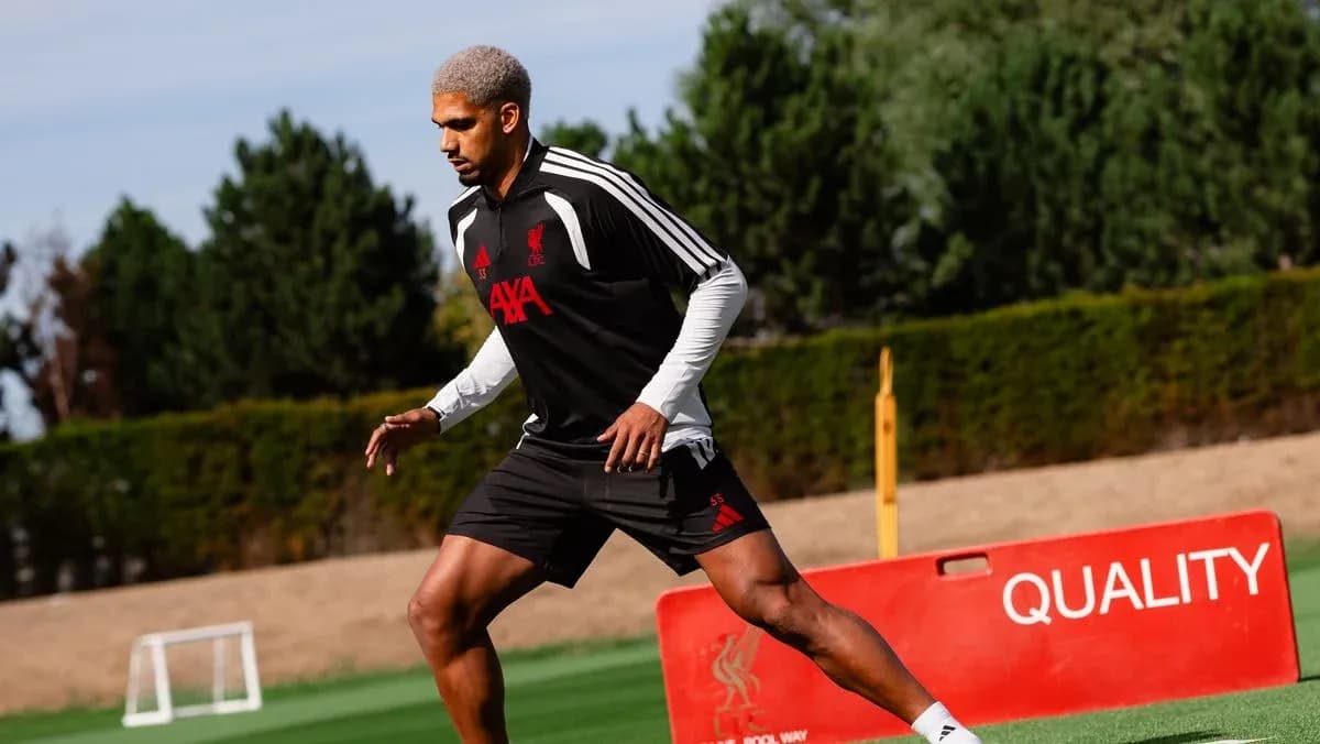 Player training at Liverpool FC practice session Player training at Liverpool FC practice session