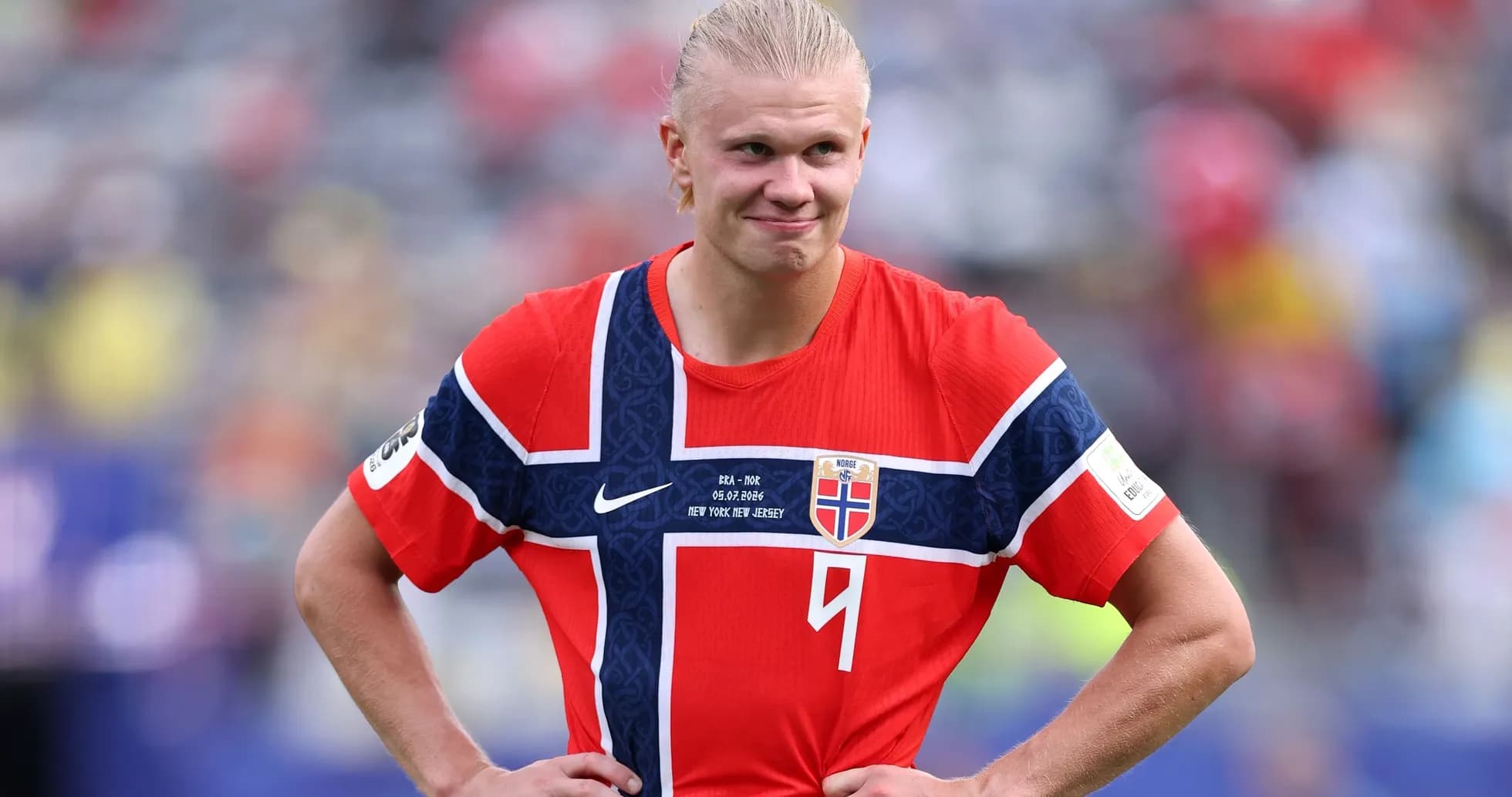 Player wearing Norway jersey during match Player wearing Norway jersey during match