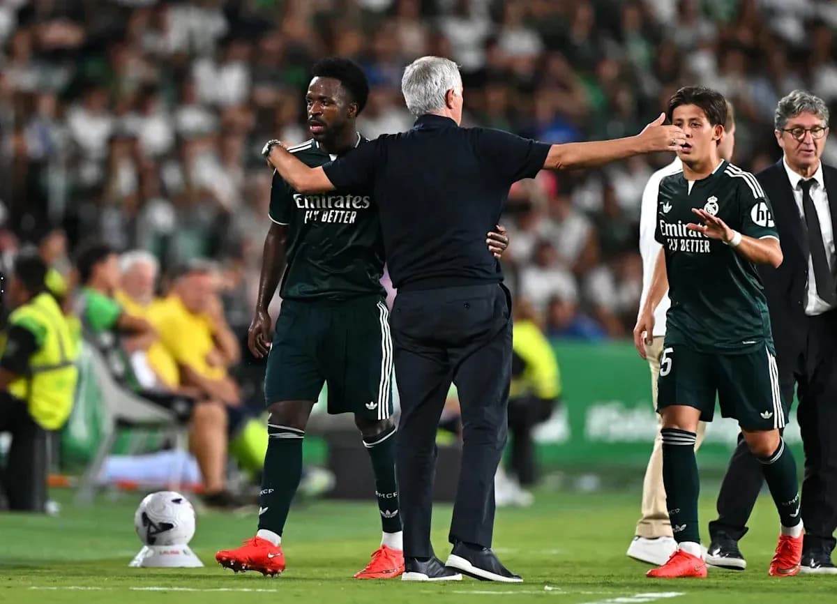 Manager giving instructions to players during match Manager giving instructions to players during match