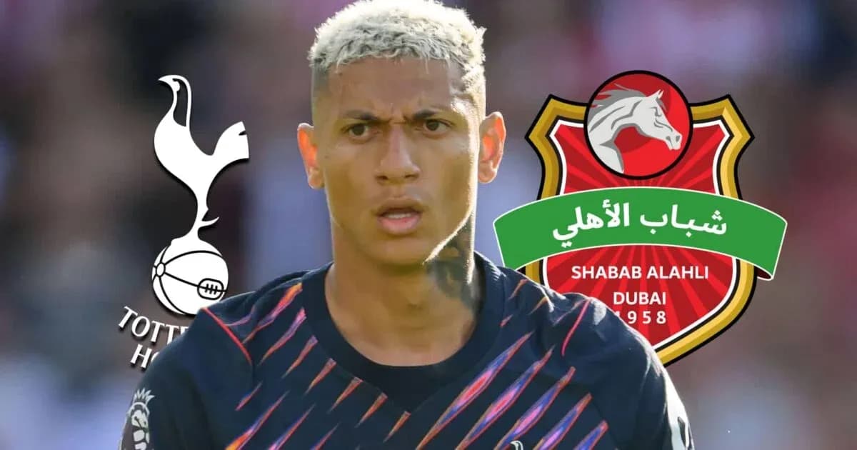 Player with logos of Tottenham and Shabab Al Ahli Player with logos of Tottenham and Shabab Al Ahli