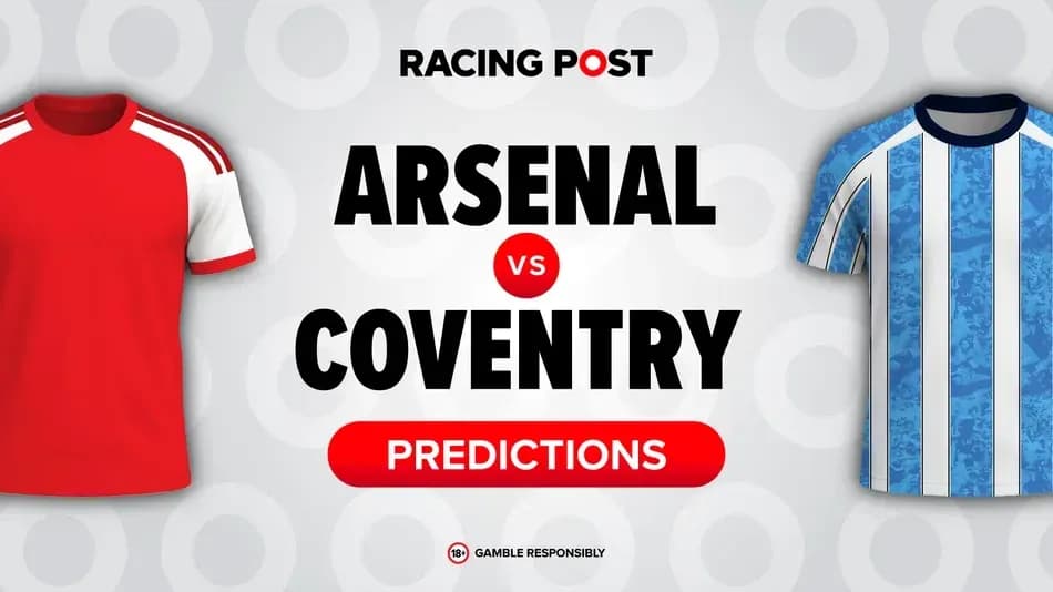 Arsenal and Coventry team jerseys with match predictions Arsenal and Coventry team jerseys with match predictions