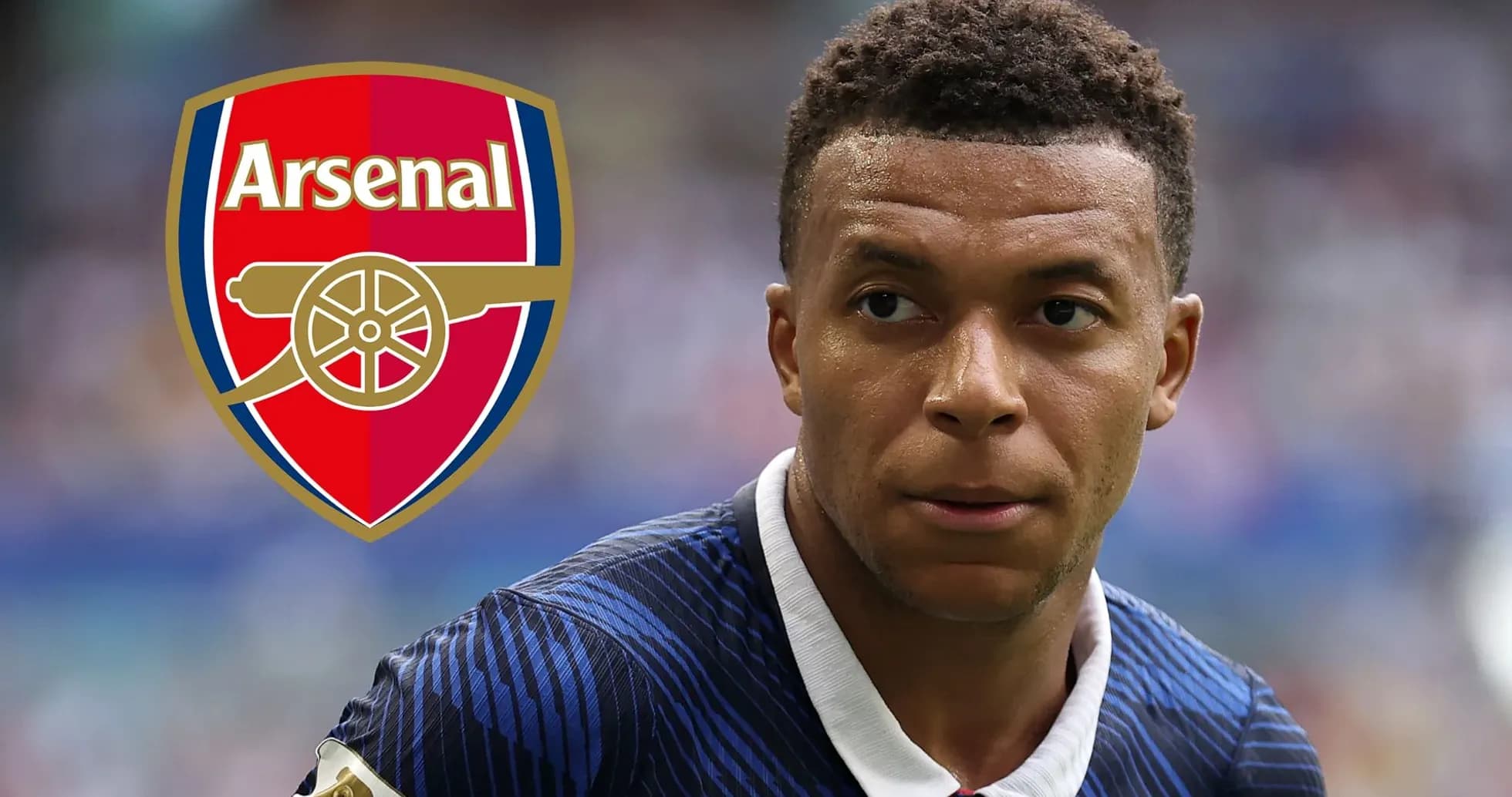 Player in jersey with Arsenal logo in background Player in jersey with Arsenal logo in background