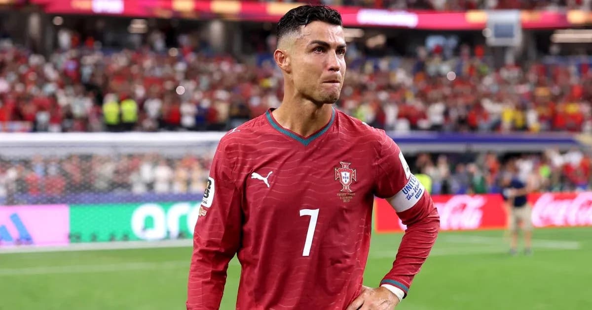 Cristiano Ronaldo in Portugal jersey on field Cristiano Ronaldo in Portugal jersey on field