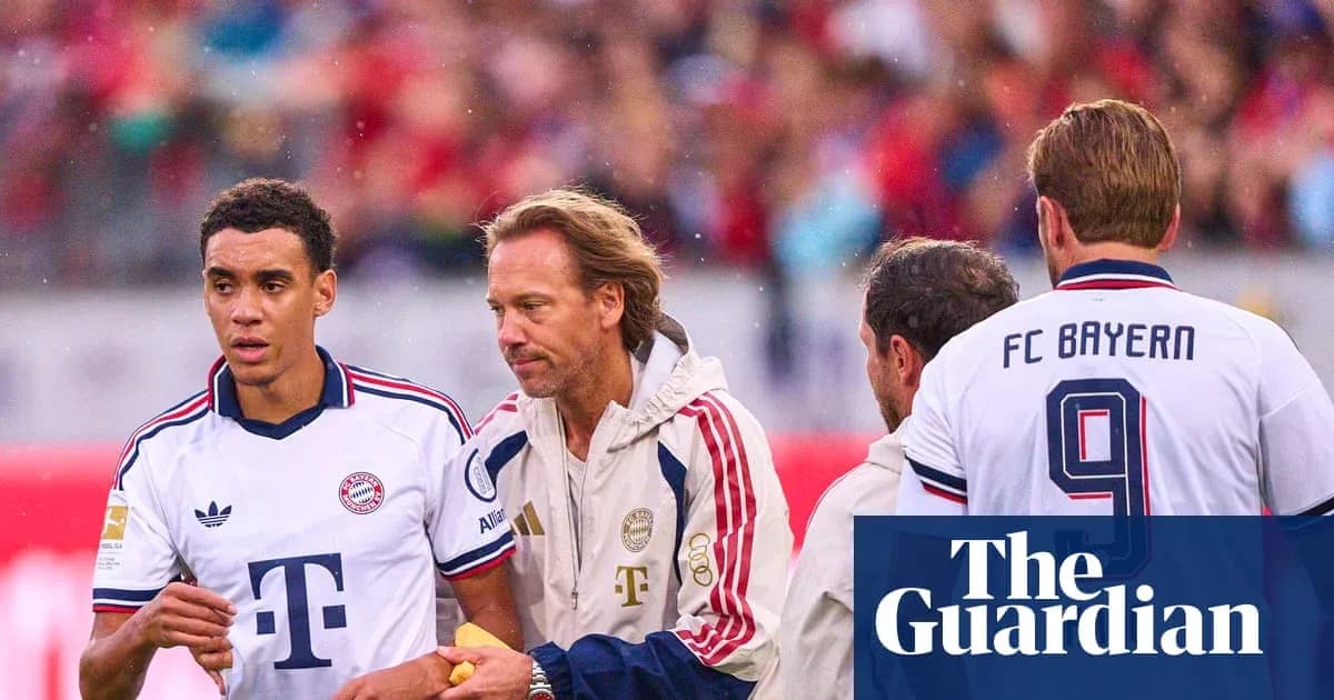 Bayern Munich players interacting on the sideline Bayern Munich players interacting on the sideline