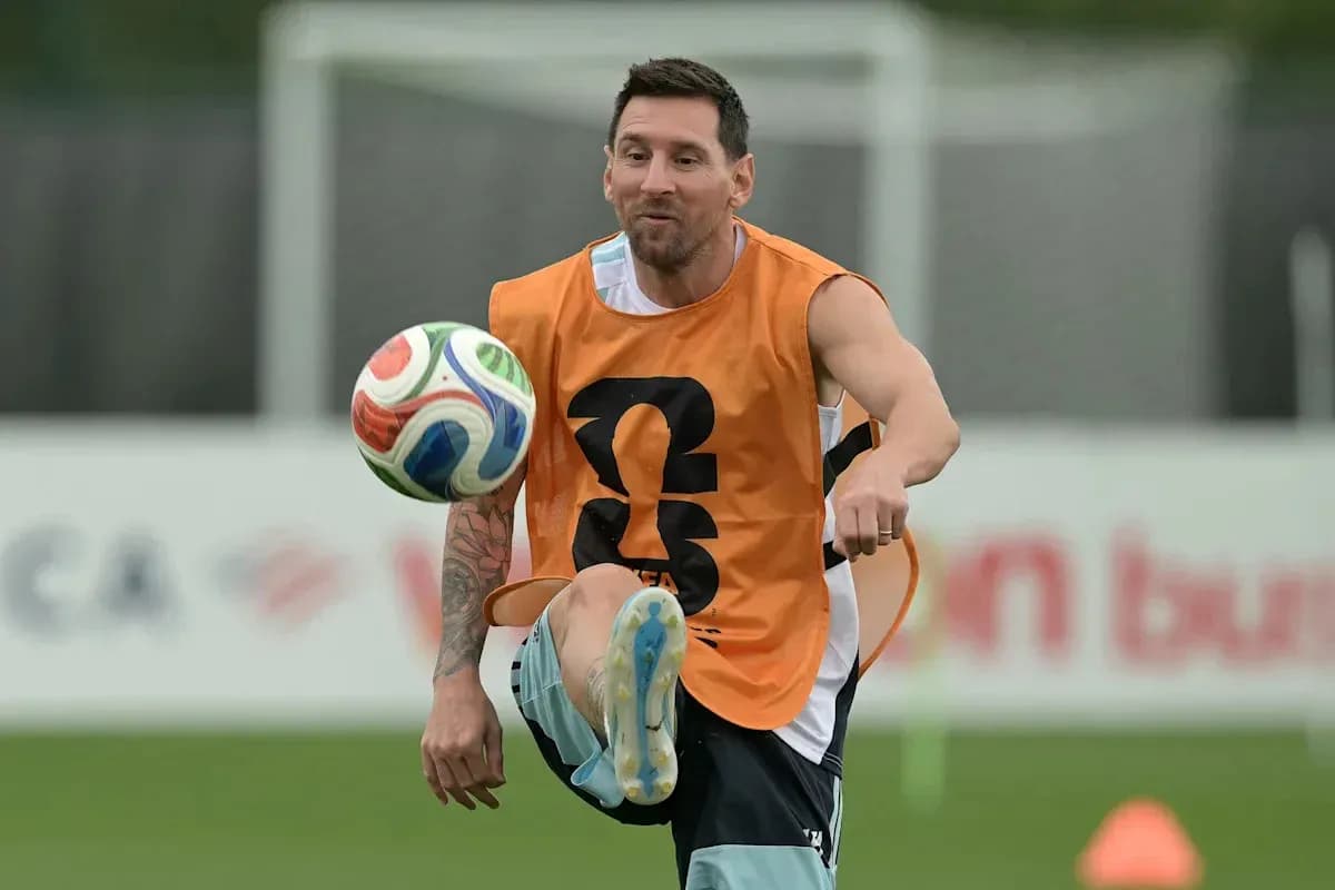 Player training with ball during practice session Player training with ball during practice session