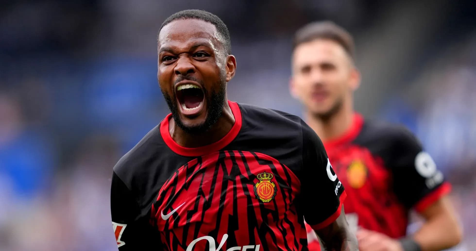 Player celebrating during La Liga match Player celebrating during La Liga match