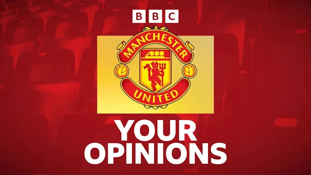 Manchester United logo with audience seating background Manchester United logo with audience seating background