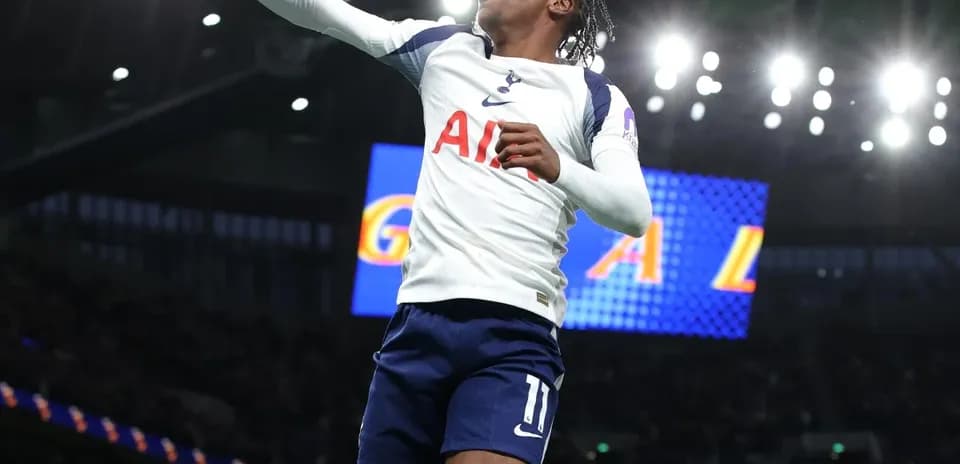 Player celebrating after scoring a goal for Tottenham Player celebrating after scoring a goal for Tottenham