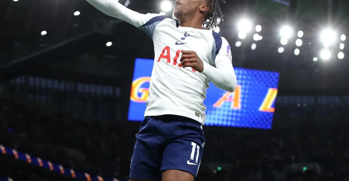Player celebrating after scoring a goal for Tottenham Player celebrating after scoring a goal for Tottenham