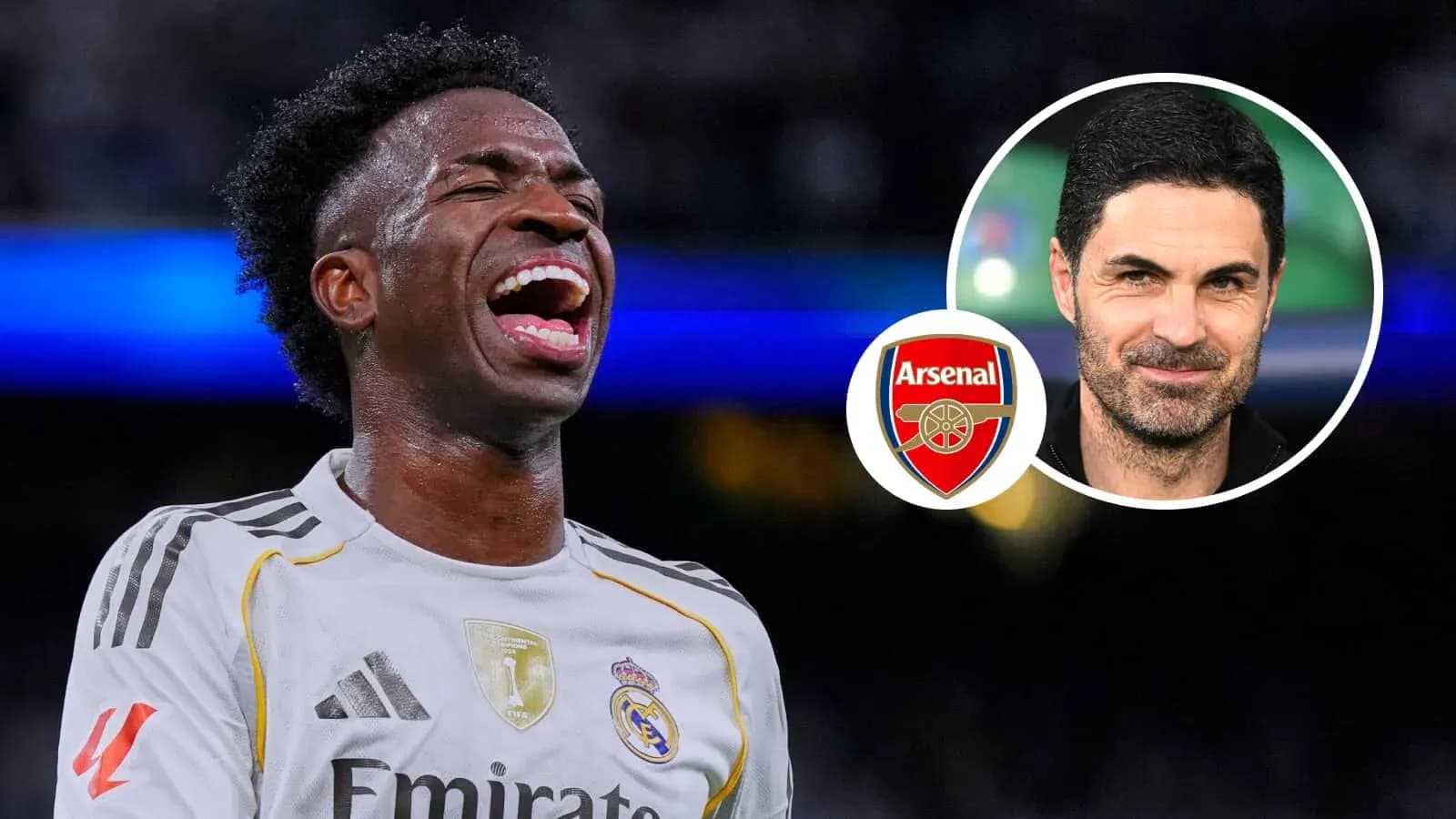 Vinicius Jr. celebrating in Real Madrid jersey Vinicius Jr. celebrating in Real Madrid jersey