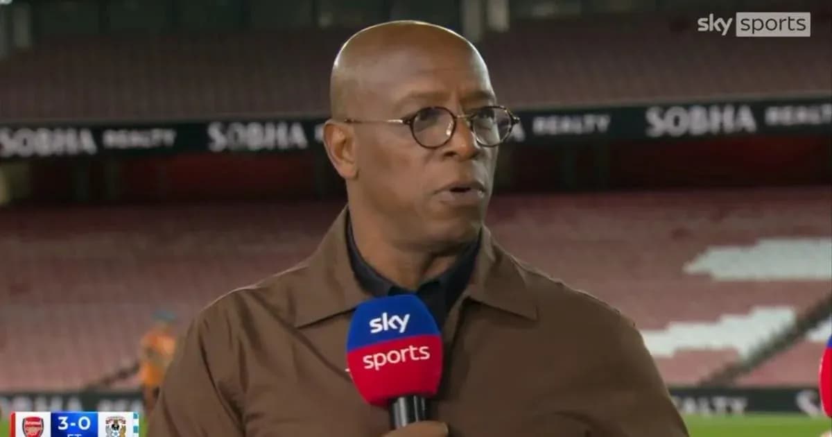 Sports commentator speaking on broadcast set Sports commentator speaking on broadcast set