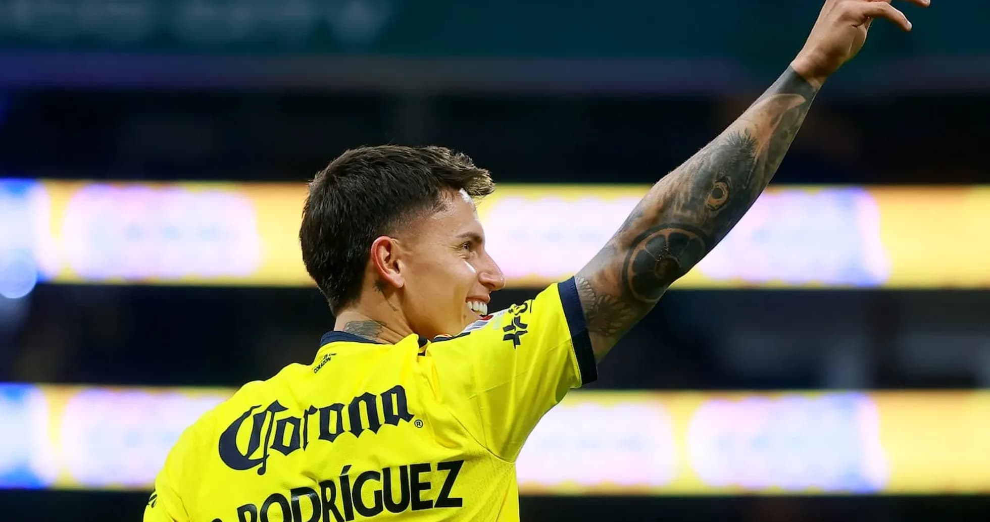 Player celebrating during Club America match Player celebrating during Club America match