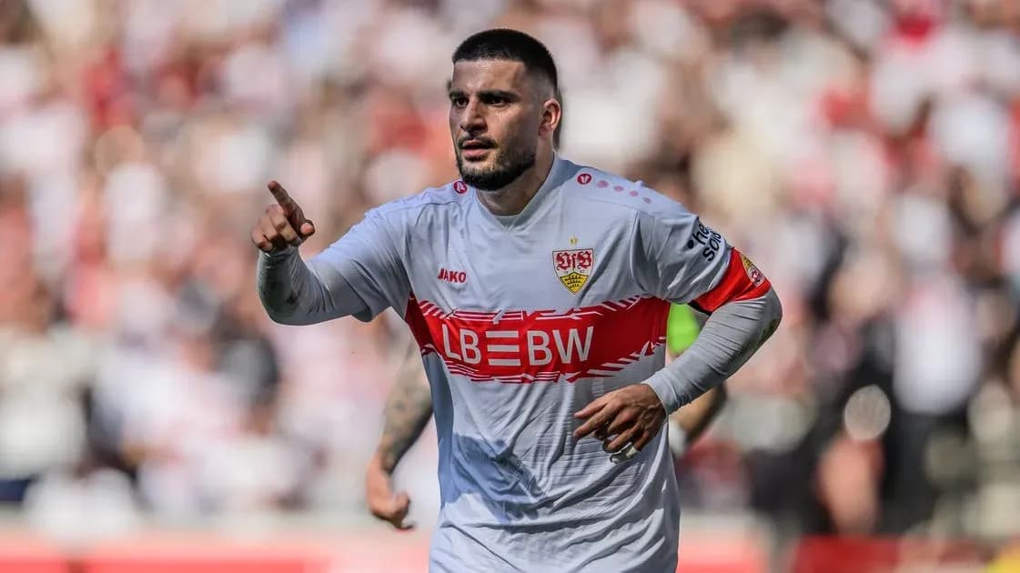 Player celebrating and pointing during match Player celebrating and pointing during match
