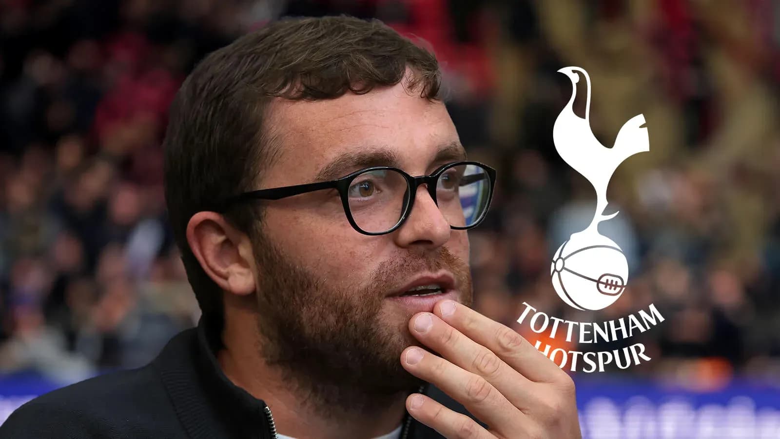 Man with glasses at Tottenham Hotspur event Man with glasses at Tottenham Hotspur event