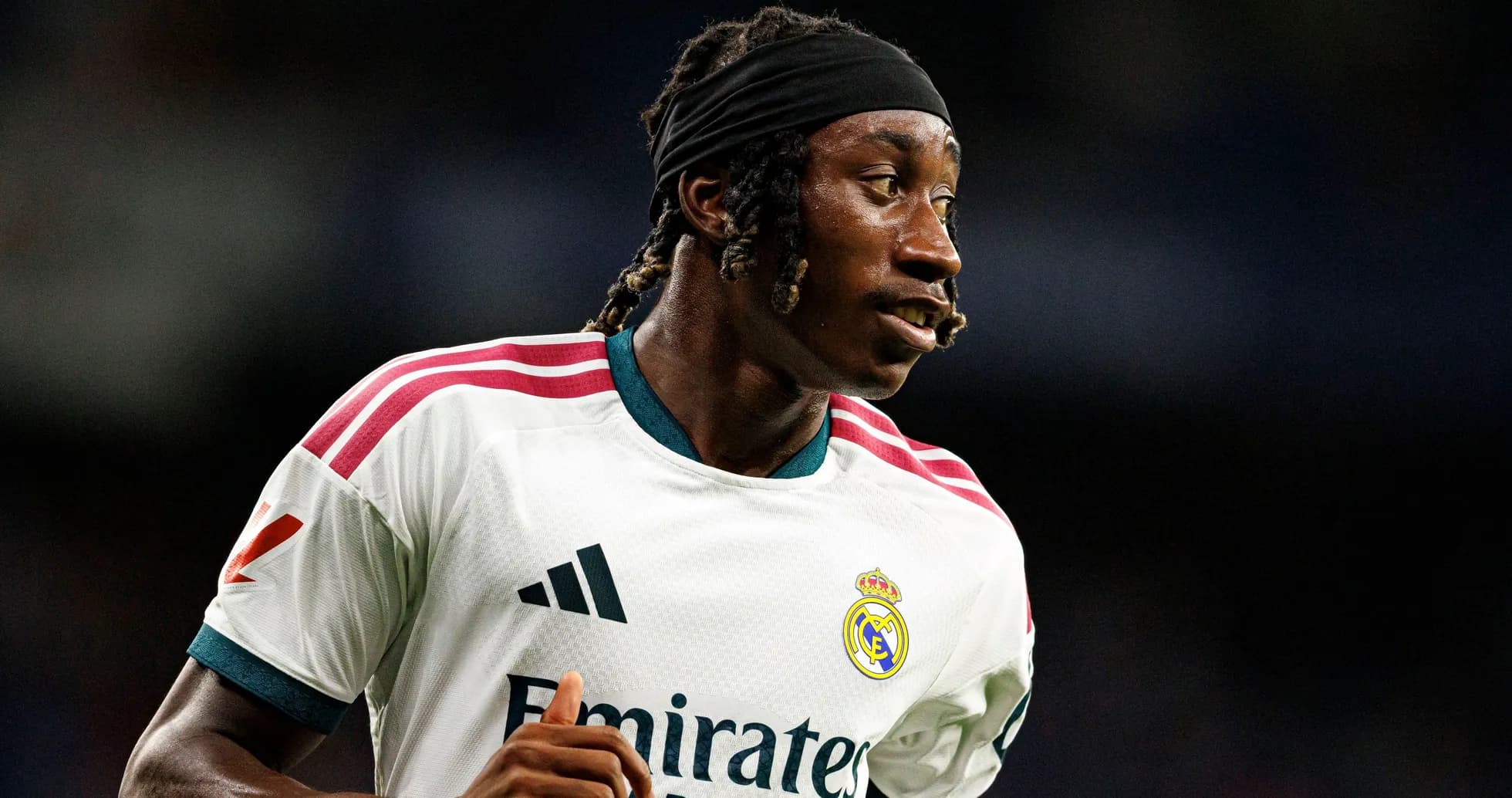 Player in Real Madrid kit during match warm-up Player in Real Madrid kit during match warm-up