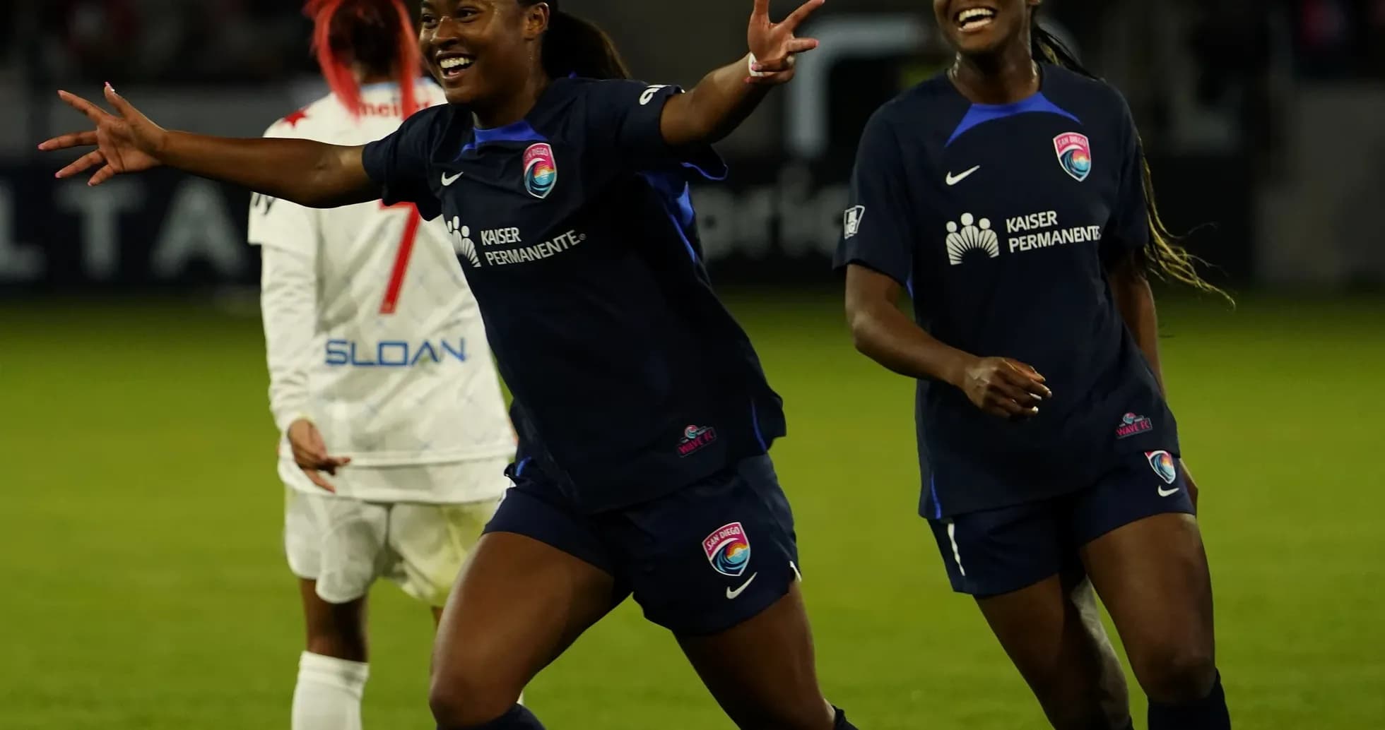Chicago Red Stars players celebrating a goal Chicago Red Stars players celebrating a goal