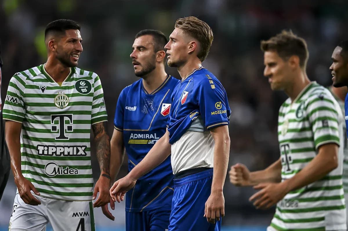 Ferencvarosi TC players during UEFA Europa League match Ferencvarosi TC players during UEFA Europa League match