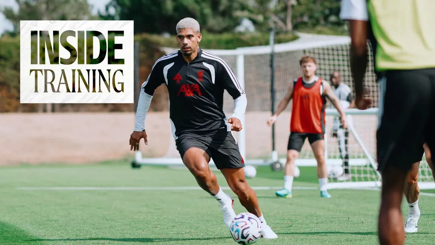 Player dribbling a soccer ball during training session Player dribbling a soccer ball during training session