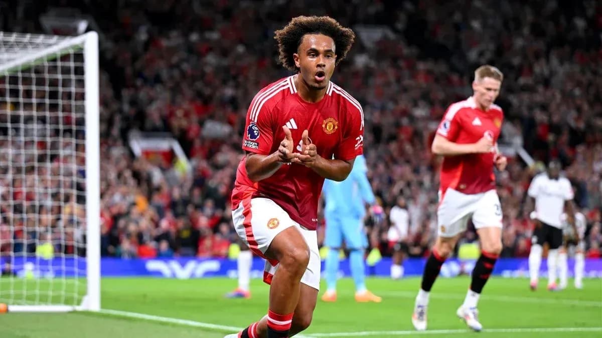Manchester United player celebrating a goal during match Manchester United player celebrating a goal during match