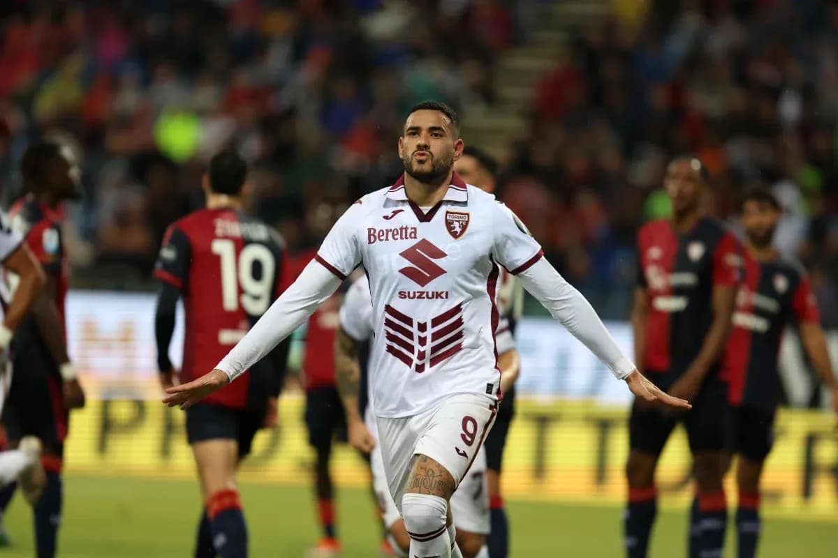 Torino player celebrating during Cagliari match Torino player celebrating during Cagliari match