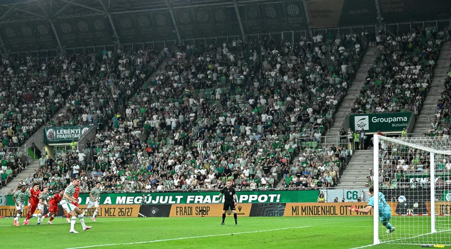 Penalty kick taken during Ferencvarosi TC match Penalty kick taken during Ferencvarosi TC match