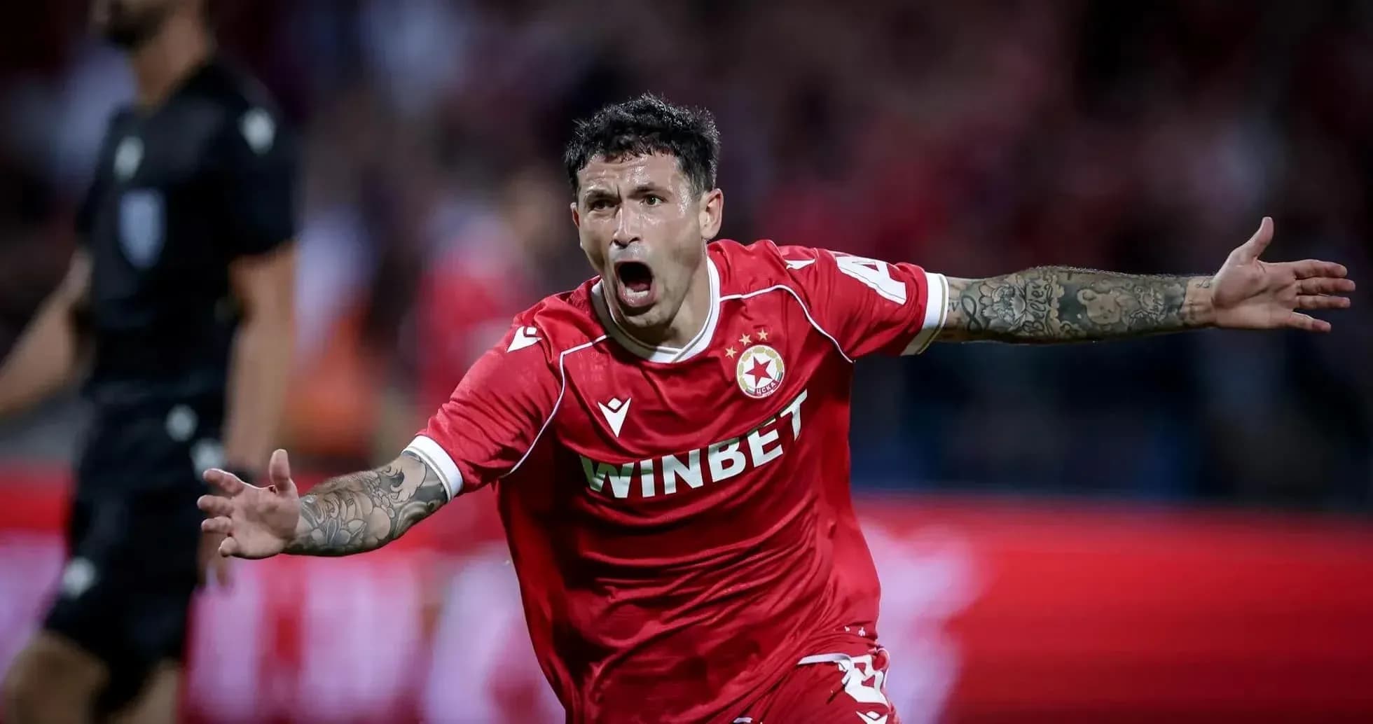 CSKA Sofia player celebrating a goal CSKA Sofia player celebrating a goal