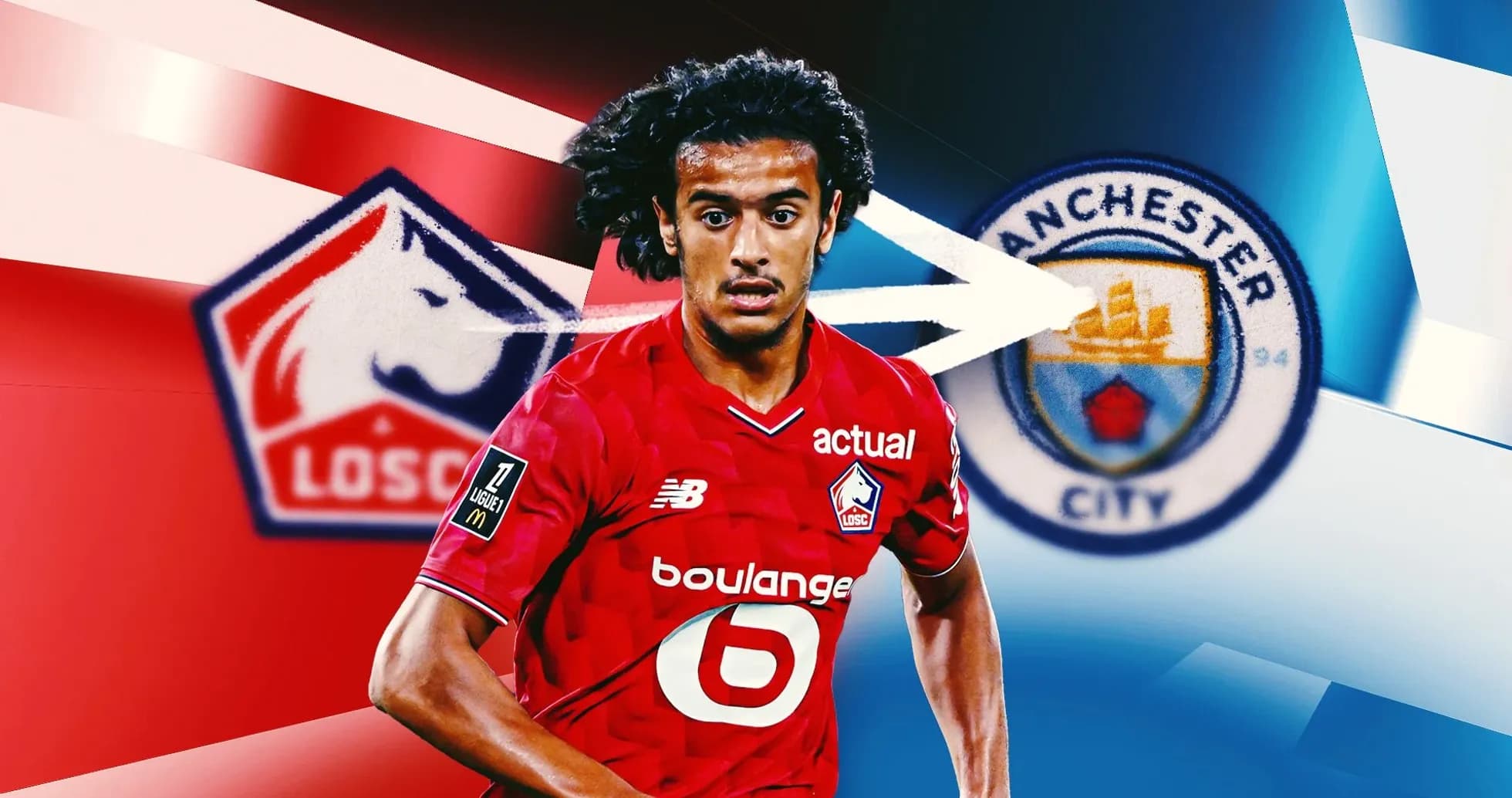 Player in LOSC Lille kit with Manchester City logo Player in LOSC Lille kit with Manchester City logo