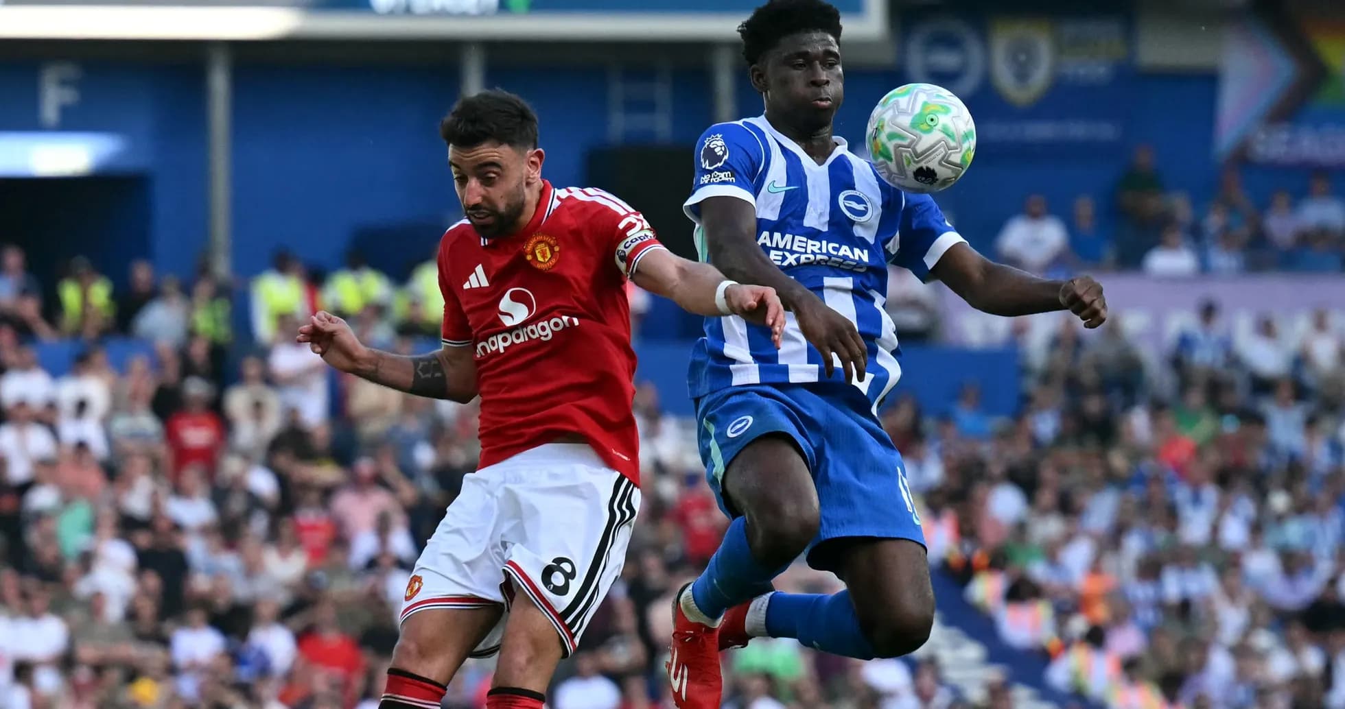 Bruno Fernandes and opponent contesting for the ball Bruno Fernandes and opponent contesting for the ball