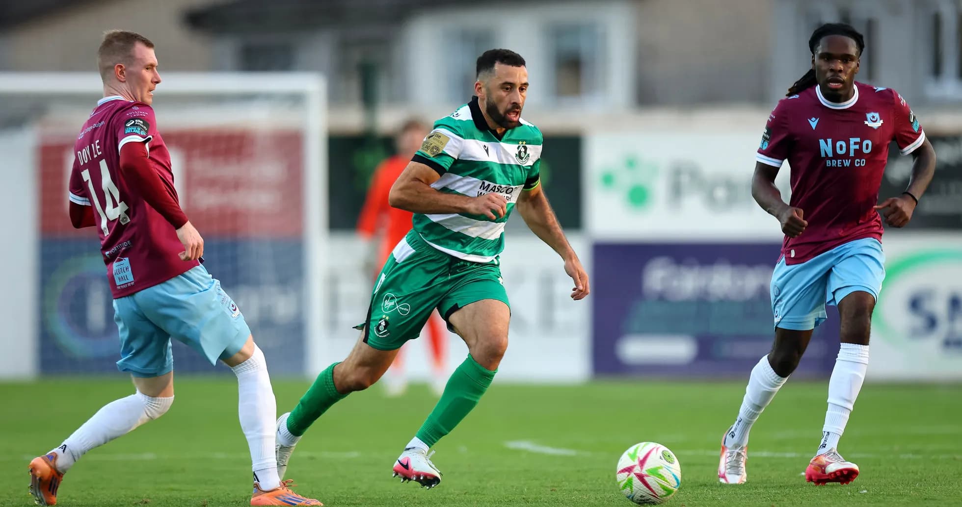 Shamrock Rovers player dribbling the ball Shamrock Rovers player dribbling the ball